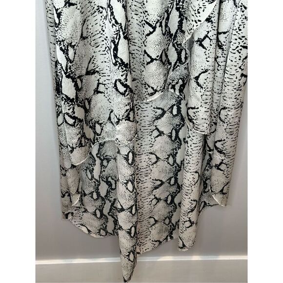 Missguided Snakeskin Chiffon High Low Ruffle Bottom Dress Size 8 - Picture 5 of 9